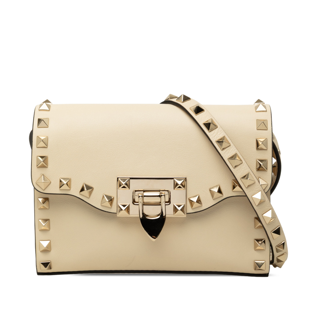 Pre-Loved Valentino Mini Leather Rockstud Flap Crossbody